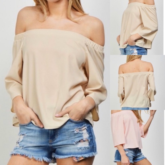 Rosette Tops - Off shoulder blouse